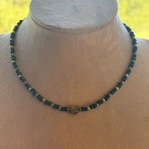 Gold Tone Beaded Tiger Eye Choker/ Necklace